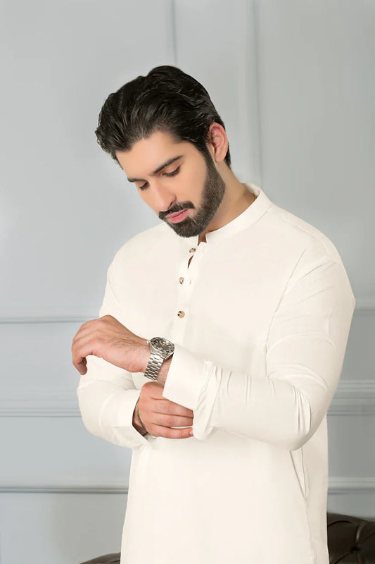 CREAM MALLAI BOSKI UNSTITCHED (100% PREMIUM QUALITY)