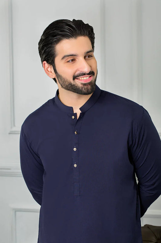 NAVYBLUE MALLAI BOSKI UNSTITCHED (100% PREMIUM QUALITY)